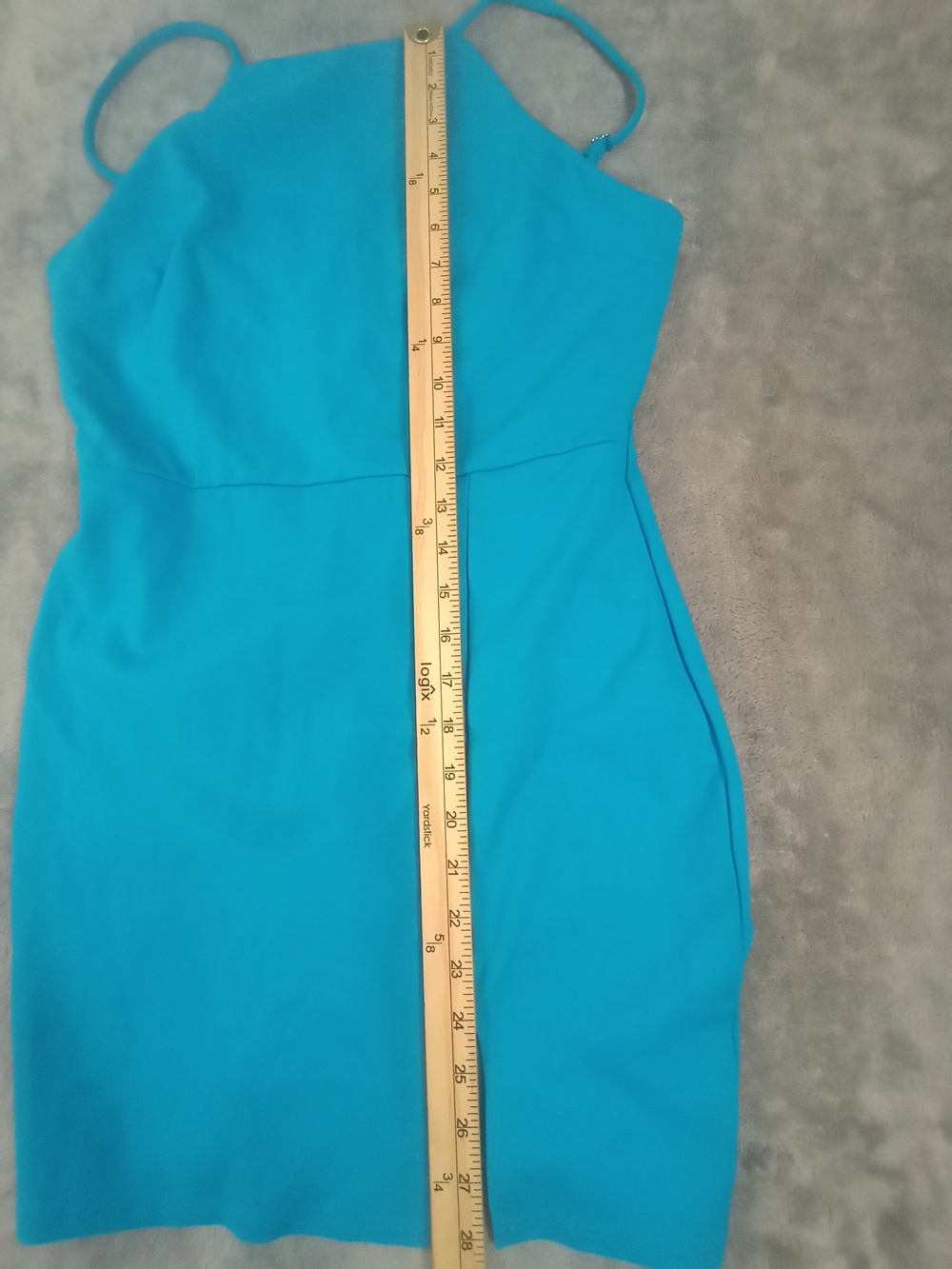 Blashe Sleek Teal Spaghetti Aqua Strap Dress Mini Size Medium NWT - Picture 6 of 12